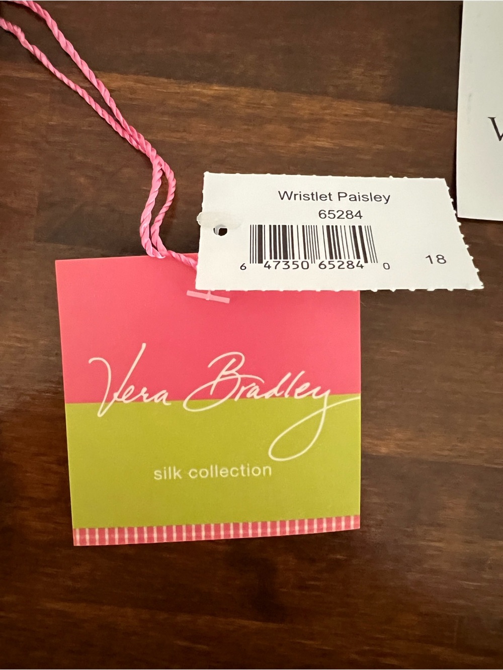 Vera Bradley Pistachio Paisley Silk Wristlet - Picture 8 of 8
